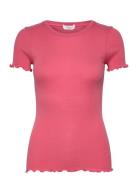 Rwbernadine Ss O-Neck T-Shirt Tops T-shirts & Tops Short-sleeved Pink ...