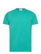 Contrast Logo Ss T-Shirt Tops T-shirts Short-sleeved Blue GANT