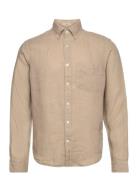Reg Gmnt Dyed Linen Shirt Tops Shirts Casual Beige GANT
