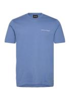 Embroidered T-Shirt Tops T-shirts Short-sleeved Blue Lyle & Scott