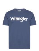 Logo Tee Tops T-shirts Short-sleeved Blue Wrangler