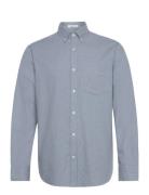 Reg Flannel Melange Shirt Tops Shirts Casual Blue GANT
