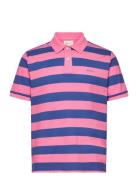 Heavy Washed Striped Polo Tops Polos Short-sleeved Pink GANT