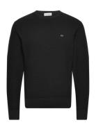 Waffle Structure Sweater Tops Knitwear Round Necks Black Calvin Klein