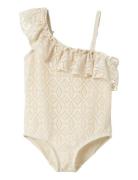 Nmffannie Swimsuit Lil Badedrakt Badetøy Cream Lil'Atelier