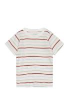 T-Shirt Ss Rib Tops T-shirts Short-sleeved Multi/patterned Fixoni
