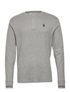 Cosimo Granddad Tops T-shirts Long-sleeved Grey U.S. Polo Assn.