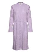 Crinckle Pop Dupina Dress Knelang Kjole Purple Mads Nørgaard