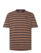 Relaxed Fit Stripe Tshirt Tops T-shirts Short-sleeved Orange Superdry