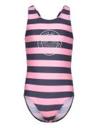 Swimsuit W. Chestprint, Aop Badedrakt Badetøy Multi/patterned Color Ki...