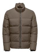 Onsmelvin Life Puffer Jacket Otw Vd Fôret Jakke Brown ONLY & SONS