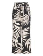 Printed Trousers With Bow Bottoms Trousers Wide Leg Black Mango