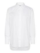 Christiane - Solid Cotton Rd Tops Shirts Long-sleeved White Day Birger...