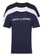 Jjecorp Logo Tee Ss Crew Neck 3Pkmp Noos Tops T-shirts Short-sleeved W...