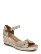 Women Sandals Sko Wedge Beige Tamaris