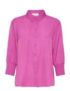 Nolacr Shirt Tops Shirts Long-sleeved Pink Cream