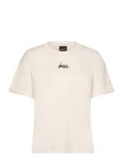 C_Evi_1 Tops T-shirts & Tops Short-sleeved Cream BOSS