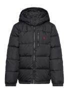 Ripstop Down Hooded Jacket Fôret Jakke Black Ralph Lauren Kids