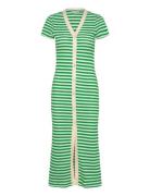 Button Crochet Dress Knelang Kjole Green Mango