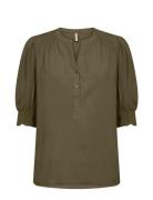 Sc-Radia Tops Blouses Short-sleeved Green Soyaconcept