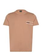 Tshirtrn 24 Tops T-shirts Short-sleeved Beige BOSS