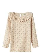 Nmfgago Kni Ls Slim Top Lil Tops T-shirts Long-sleeved T-shirts Beige ...