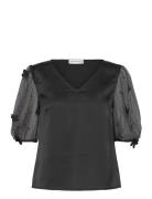 302 Rhiannon Top Tops Blouses Short-sleeved Black Ida Sjöstedt