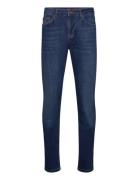 Mcs Leather Detail Denim Jeans Bottoms Jeans Slim Blue MCS