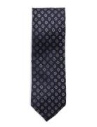 100% Mulberry Silk Diamond-Print Tie Slips Navy Mango