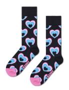 Heart In Heart Sock Lingerie Socks Regular Socks Black Happy Socks