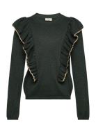 Taya Tops Knitwear Pullovers Khaki Green MarMar Copenhagen