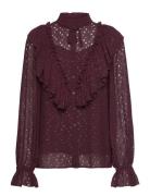 Angeloniabbaliyha Shirt Tops Shirts Long-sleeved Burgundy Bruuns Bazaa...