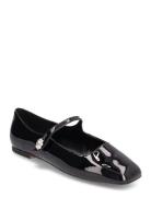 Jewelled Patent Leather-Effect Ballerinas Ballerinasko Ballerinaer Bla...