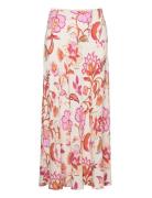 Floral Long Skirt Langt Skjørt Cream Mango