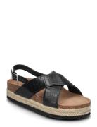 Slingback Flate Sandaler Black Exani