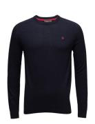 Merino Ck Designers Knitwear Round Necks Navy Morris