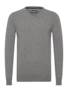 Essential Lambswool V Neck Tops Knitwear V-necks Grey Barbour