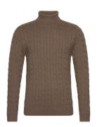 Slhryan Structure Roll Neck W Tops Knitwear Turtlenecks Brown Selected...