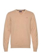 Classic Cotton V-Neck Tops Knitwear V-necks Beige GANT