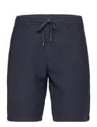 Linen Blend Herringb Short Bottoms Shorts Casual Blue Lindbergh