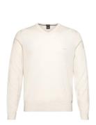 Baram-L Tops Knitwear V-necks White BOSS