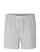 Slhcooper-Seersucker Swimshorts Bottoms Shorts Casual Blue Selected Ho...