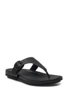 Gracie Rubber-Buckle Leather Toe-Post Sandals Shoes Summer Shoes Sanda...