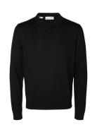 Slhtown Merino Coolmax Knit Polo Noos Tops Knitwear Long Sleeve Knitte...