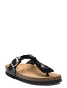 Sl Nicole Patent Black Shoes Summer Shoes Sandals Flip Flops Black Sch...