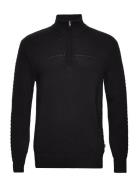 Sdclive Ls2 Tops Knitwear Half Zip Jumpers Black Solid