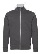 Cutline Sweat Jacket Tops Knitwear Full Zip Jumpers Grey Tom Tailor