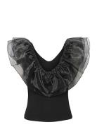 Mistgz Sl Frill Top Tops Blouses Sleeveless Black Gestuz