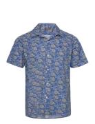 Printed Short Sleeve Shirt Designers Shirts Short-sleeved Blue Morris