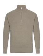 Slhrodney Ls High Neck Half Zip W Tops Knitwear Half Zip Jumpers Khaki...